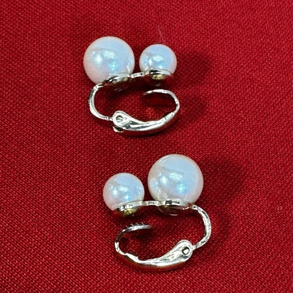 Pearl Look Clip‎ Earrings